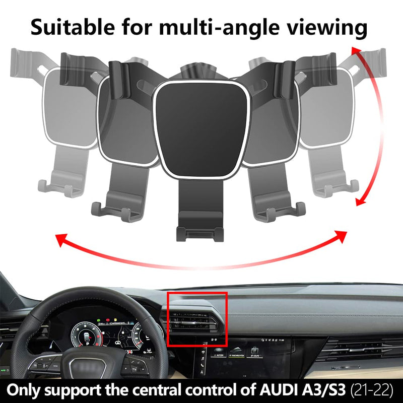 Car Phone Holder for Audi A3 S3 RS3 2021 2022 2023 2024 2025 2026 Auto Accessories Navigation Bracket Interior Decoration Mobile Cell Phone Mount For Audi A3 2021-2026