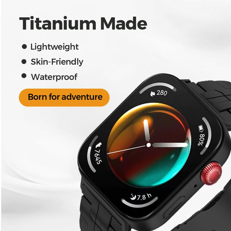 Titanium Metal Band for Huawei Watch Fit 5 Pro/5/4/4 Pro/3 for Men | 40% Lighter than Steel,Hypoallergenic,Corrosion Resistant,Durable,Fits wrist 5.9"-8.6",Length Adjustable,Secure Clasp black 22mm