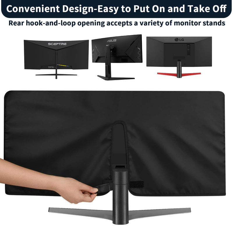 Monitor Cover for 27 29 30 inch 21:9 UltraWide PC Monitor | Anti-Static Monitor Dust Cover Compatible with Sceptre 30" Curved Gaming Monitor 21:9 2560x1080 Ultra Wide Ultra Slim, Black