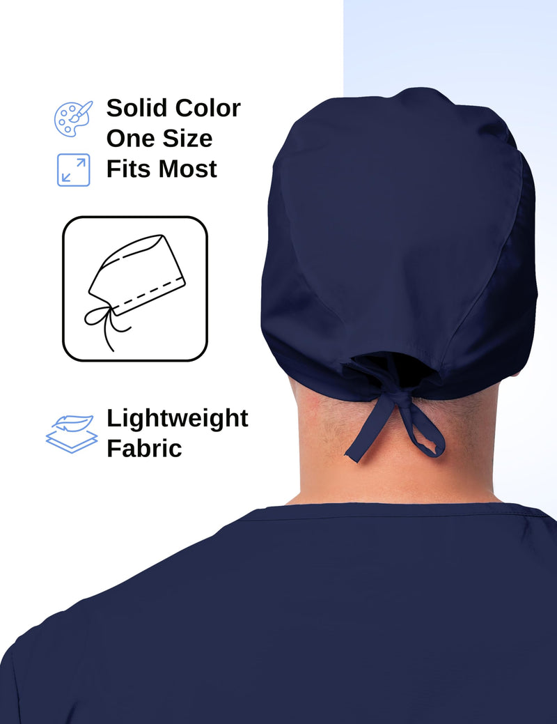 Solid Working Cap Scrub Cap for Women and Men Unisex Surgical Cap Comfortable and Stylish Scrub Hat One Size Navy