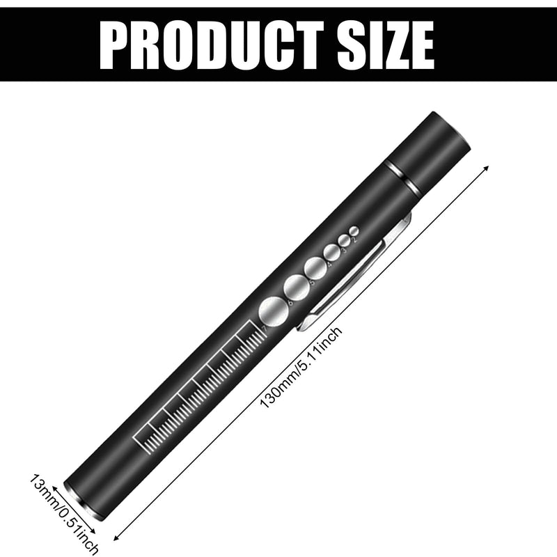 Pack of 3 Pupil Light Medicine Diagnostic Light Rechargeable USB Pen Lamp Pupil Light Emergency Service Accessories with Pupil Meter Ruler, Suitable for Nurses Doctors