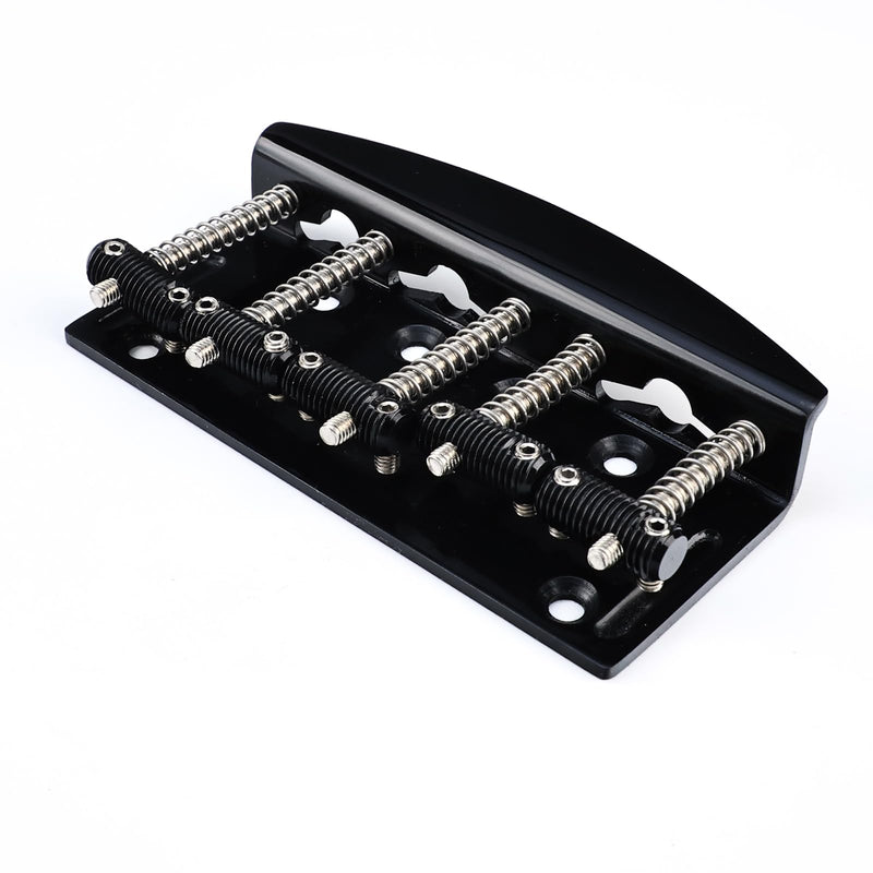[AUSTRALIA] - 5 String Electric Bass Guitar Bridge Stainless Steel Saddles Plate 19mm (3/4") Fixed Hardtail Bridge Compatible with Vintage style Fender Jazz Precision Bass Replacement Parts Black 5 String 