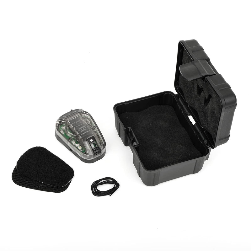 [AUSTRALIA] - NOBUHIRO Tactical Helmet Signal Light Optional 4 Modes with Visible LED + IR Constant-on/Strobe, Waterproof Ladybird Survival Identification Lamp for Outdoor Sports BK-GREEN 