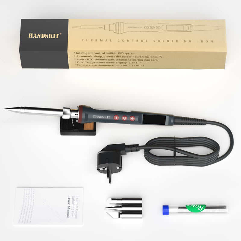 Soldering Iron Set 200 W 220 V, Soldering Iron with LED Display, 6 in 1 Soldering Set with Temperature Adjustable 180-480 °C, 3 Soldering Tips, Soldering Iron Stand, Soldering Iron for Soldering Large 927-200w-new