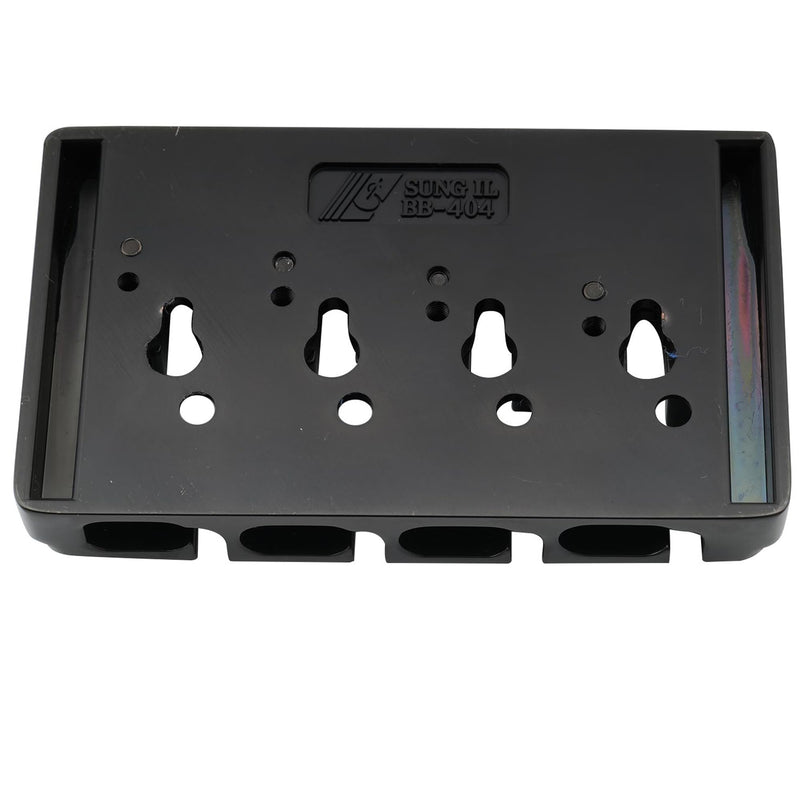 Musiclily Pro 19mm Locking Saddles Hard Zinc 4-String Bass Bridge, Black