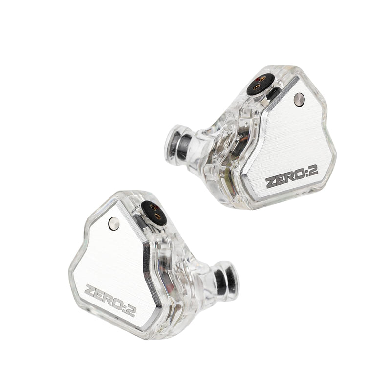 Linsoul 7Hz x Crinacle Zero:2 Updated 10mm Dynamic Driver in Ear Monitor(Silver) + Kiwi Ears Flex Earbud Tips, 3 Pairs, S/M/L Size