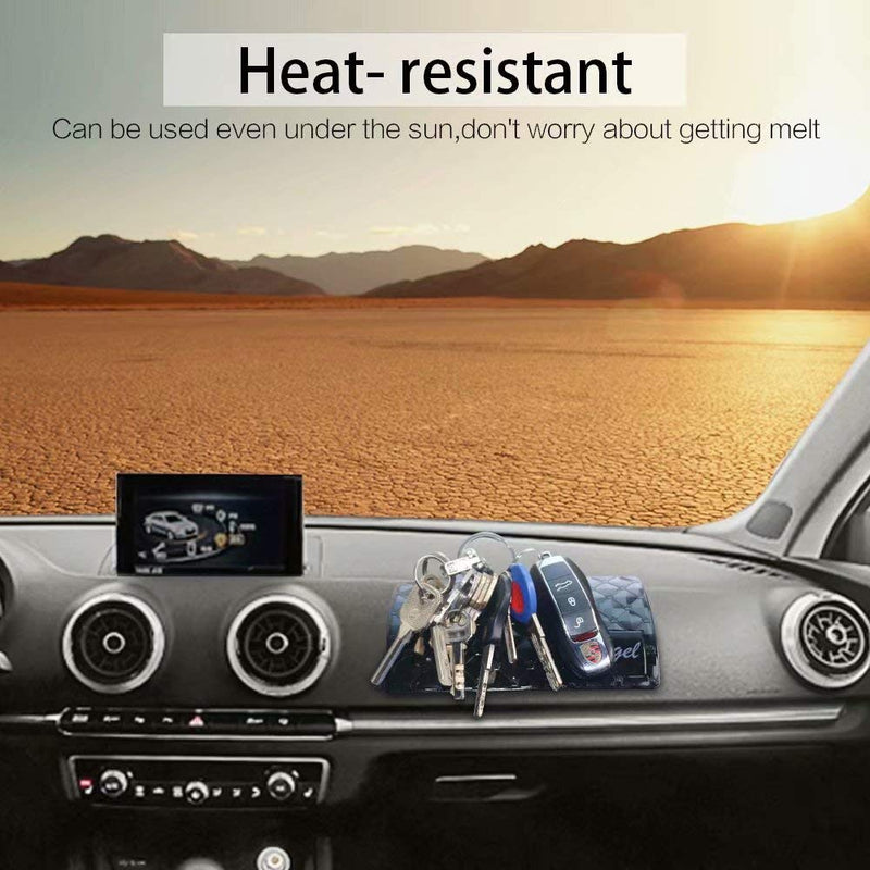 Sticky Dash Pad (4 Pack), Removable and Traceless Car Dashboard Mat with Heat Resistant, Sticky Non-Slip Dashboard Gel Pad for Cell Phone, Sunglasses, Keys, Coins and More (Size: 5.9" x 3.5") middle