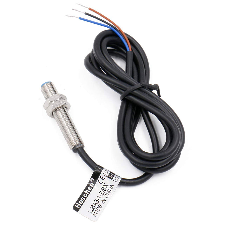 M8 Proximity Sensor Switch, 5VDC 200mA, NPN NO, 1mm Detecting Distance, Magnetic Metal Detect, 8mm Mounting Hole, 120cm Cable, IP67 Protection, LJ8A3-1-Z/BX-DC5V