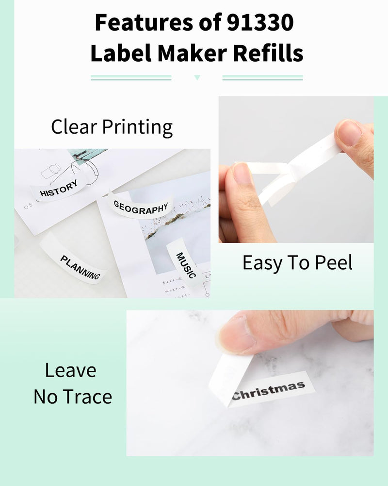 [AUSTRALIA] - Label KINGDOM Replacement for DYMO LetraTag Refills White Paper Tape Compatible with DYMO Tape Refills 91330 Self-Adhesive for DYMO LetraTag LT-100T LT-100H QX50 Label Maker, 1/2 Inch x 13 ft, 3-Pack 