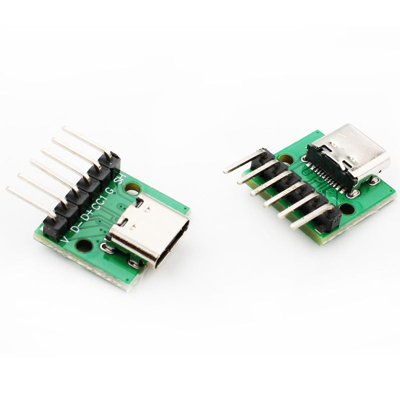 [AUSTRALIA] - RUNCCI-YUN Pack of 10 USB C Breakout Board to DIP PCB Adapter Breakout Test Board with Curved, Pin 2.54 mm Pitch, 16 Pin 3.1 Type C to 6P DIY Converter 