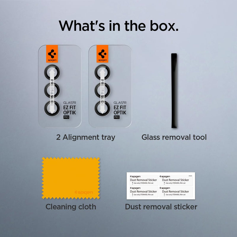 Spigen Camera Lens Screen Protector [GlasTR EZ Fit Optik Pro] Designed for Galaxy S24 Plus [Case Friendly] - Black [2 Pack]