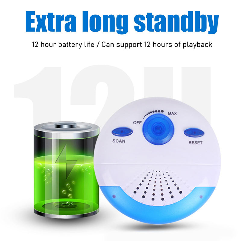 VGEBY Shower Radio, 360 Degrees Surround Sound Shower Radio Speaker IPX7 Waterproof Portable FM Radio with Top Handle for Bathroom Outdoor
