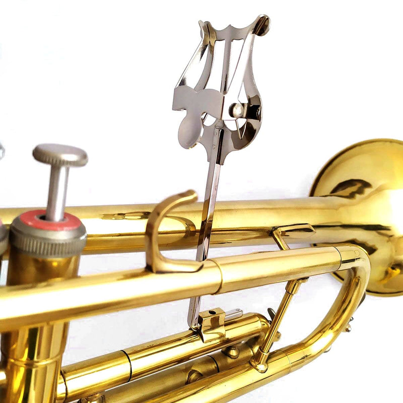 Trumpet/Horn Marching Clamp-on Lyre Metal Plating Sheet Music Clip for Musical Instrument Accssories