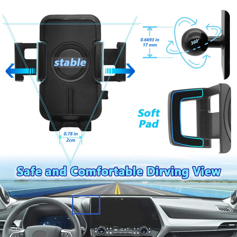 WAAPAK Car Phone Holder Mount 2014-2025 Highlander SUV Auto Accessories Interior Decoration Smartphone Thick Case Cradles Navigation Bracket (Highlander-20-25) Highlander-20-25