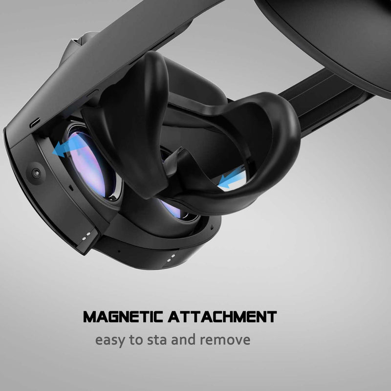 for Quest Pro Full Light Blocker,Silicone Facial Interface Magnetically attaches for VR Quest Pro Accessories