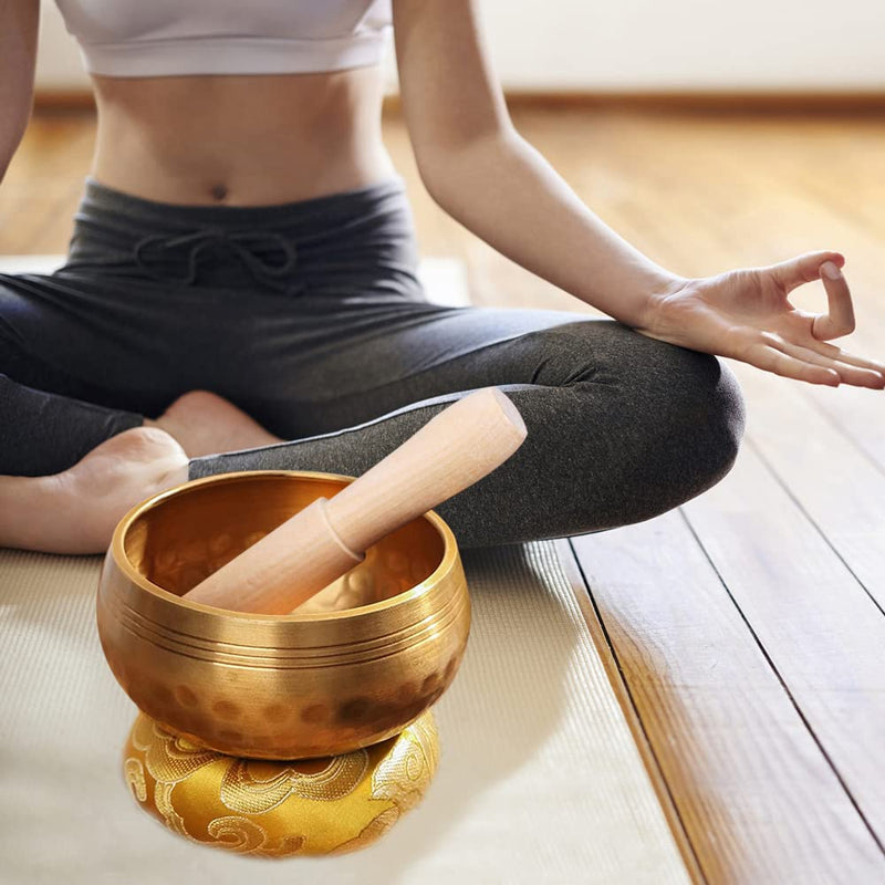 Tibetan Singing Bowl Set - Meditation Sound Bowl Cushion with Wooden Striker for Yoga, Meditation & Relaxation, Mindfulness,Chakra Healing, Stress Relief, Self-Regulation (3 inch) 3 inch