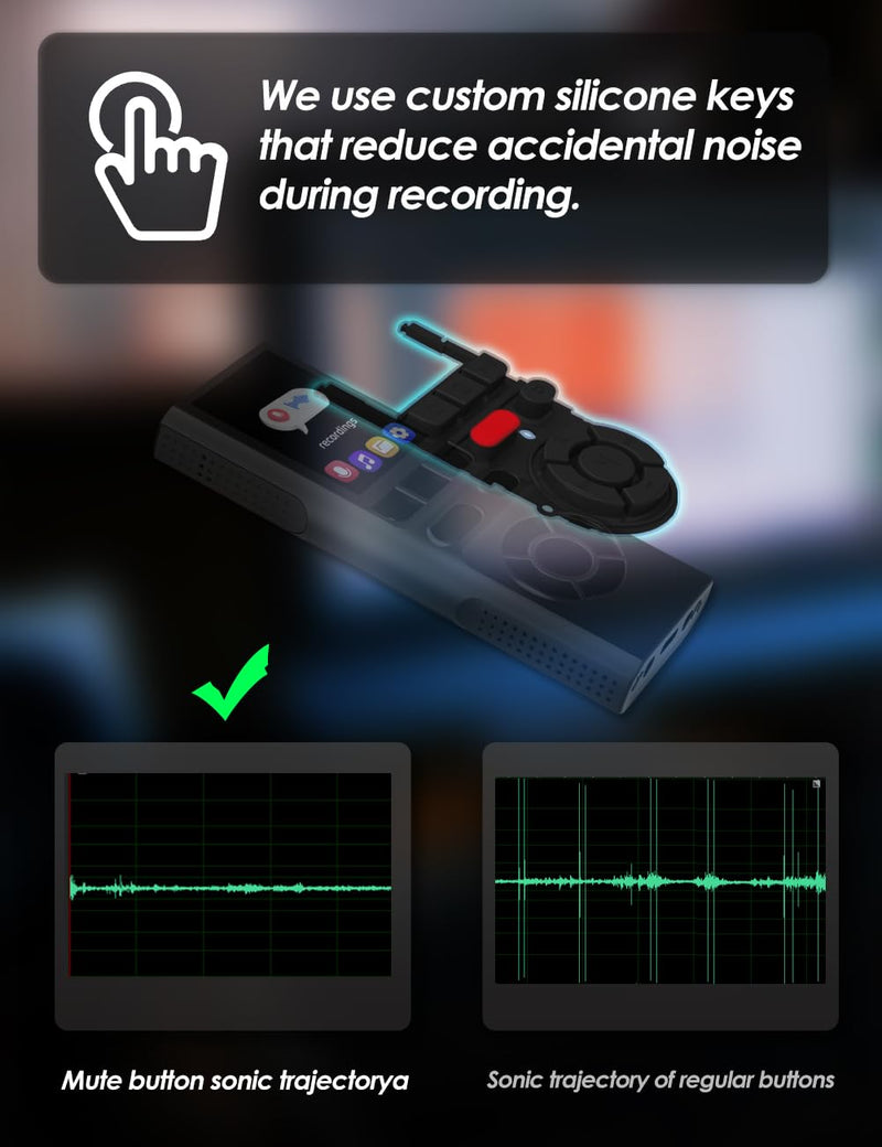 [AUSTRALIA] - 64GB Jaswill Digital Voice Recorder with Playback Long Battery 2-inch Screen MP3 Audio Recording for Meetings Lectures and Interviews Portable USB Recording Device with Voice Activation 