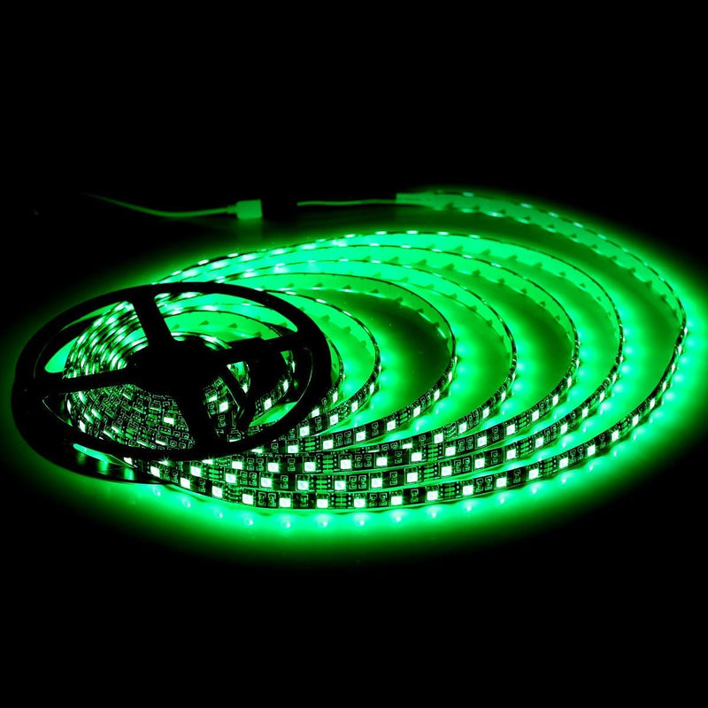 SUPERNIGHT LED Strip Lights, 16.4FT 5M SMD 5050 Waterproof 300LEDs RGB Color Changing Flexible LED Light Strip for Bedroom, TV Back Lighting, Christmas, Valentine's Day (Black PCB) 2 Pcs