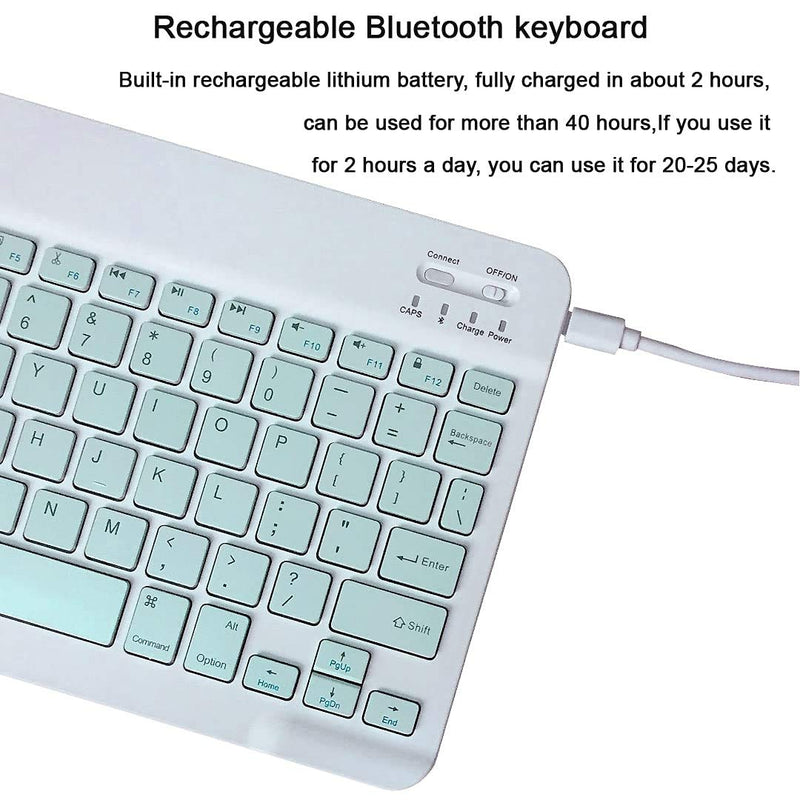 Rechargeable Bluetooth Keyboard and Mouse Combo Ultra-Slim Portable Compact Wireless Mouse Keyboard Set for Android Windows Tablet Cell Phone iPhone iPad Pro Air Mini, iPad OS/iOS 13 and above (Black) Black