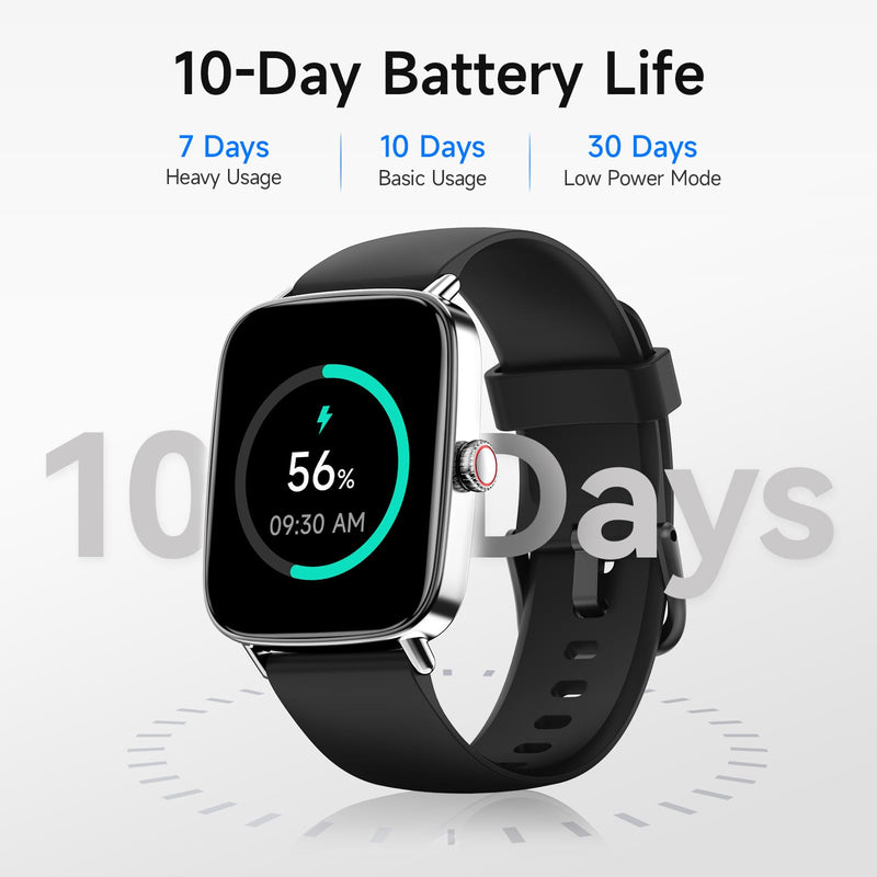 Smart Watch for Men Women, 1.85" (46mm) Smartwatch Compatible iPhone/Samsung/Android (Answer/Make Calls), 100+ Sport Modes Fitness Tracker with Heart Rate/Sleep/SpO2 Monitor, IP68 Waterproof, 2 Bands