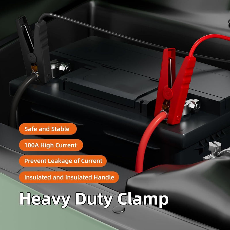 [AUSTRALIA] - Jumper Cable Clamps Kit for Kobalt 24V Battery Jumper Starter Automotive Booster Cables 6Ft 12AWG Power Tool Line for Car Riding Mower Motorcycle 