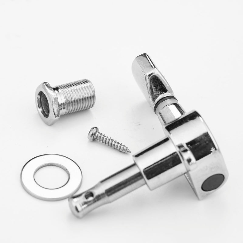 6Pcs Left Hand Sealed Guitar Tuner Pegs,Big Square Electric Guitar String Tuning Pegs Keys Machine Heads for Fender Strat Stratocaster Tele Telecaster/Electric Guitar (Silver) Silver
