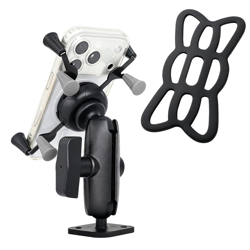 Strg Car Phone Mount with B Size 1" Ball Diamond Base and Double Socket Arm | 1" Ball Phone Holder with Aluminum Alloy Arm and Base for All Phones Car Vehicle Motorcycle Bike Kayak Boat and More Device