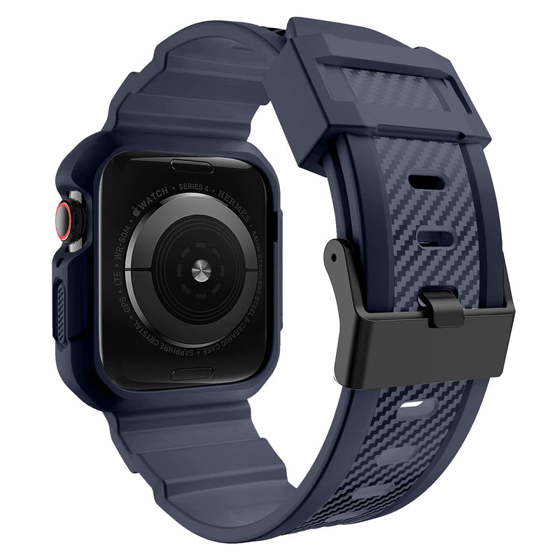 OROBAY Compatible with Apple Watch Band with Case 41mm 40mm 38mm, Matte Black and Midngiht Blue