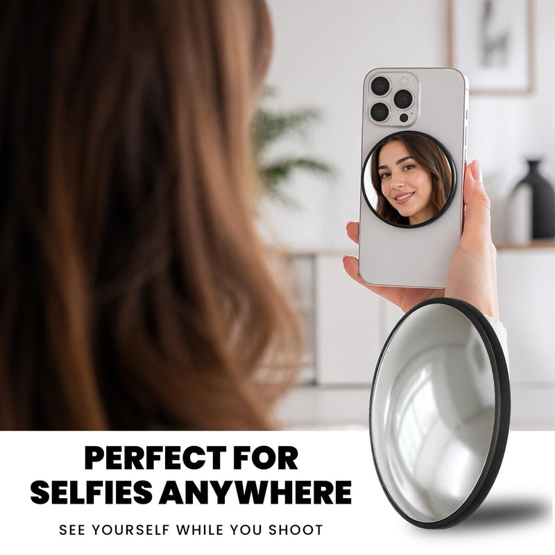 Magnetic Selfie Mirror for Phone, Rear Camera Selfie Mirror, Magnetic Phone Camera Mirror for Content Creation, Vlogging, Live Streaming, Video Recording, Compatible with Most Smartphones