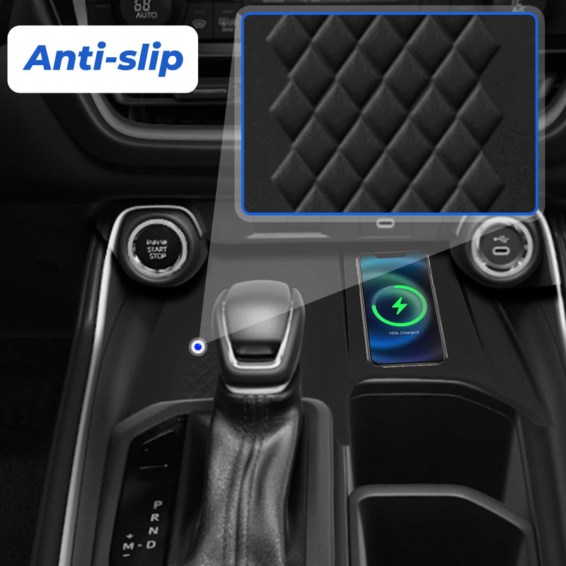 Wireless Charging Anti-Slip Mat for Grand Highlander 2024 2025, Black Silicone Protective Pad Liners for Grand Highlander Accessories