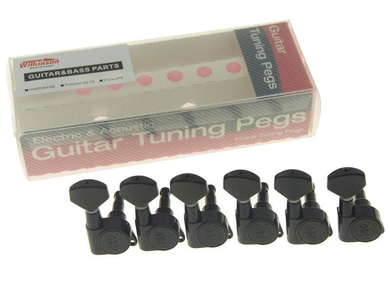 Wilkinson 6 Inline Black E-Z Post Guitar Tuners EZ Post Guitar Tuning Keys Pegs Guitar Machine Heads for Strat Tele