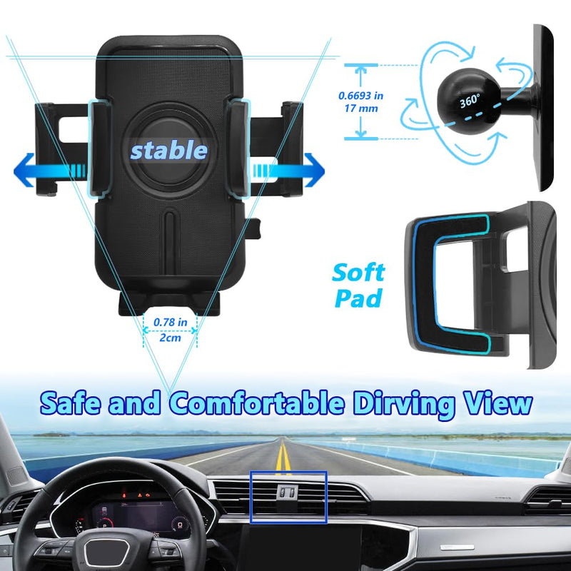 WAAPAK Car Phone Holder Mount 2012-2025 Audi Q3 Auto Accessories Interior Decoration Smartphone Thick Case Cradles Navigation Bracket iPhone (Audi-Q3-19-25) Q3-19-25