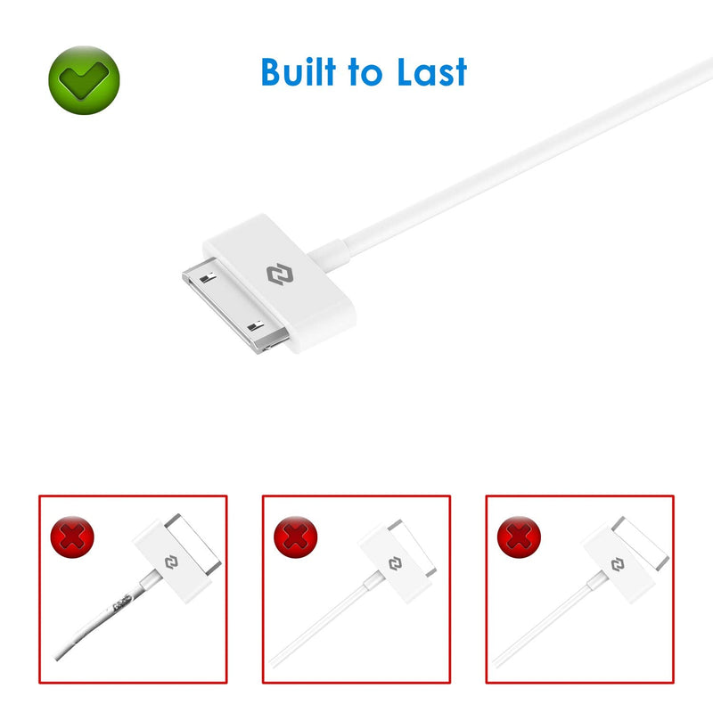 JETech USB Sync and Charging Cable Compatible iPhone 4/4s, iPhone 3G/3GS, iPad 1/2/3, iPod, 3.3 Feet, 3-Pack White