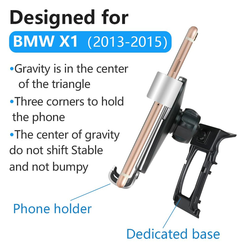 LUNQIN Car Phone Holder for BMW X1 2013 2014 2015 E84 SUV Auto Interior Accessories Best Cell Phones Mount Cellphone Mobile Cradle Charging Navigation Bracket Air Vent Screen Stand Accessory for 2013-2015 BMW X1