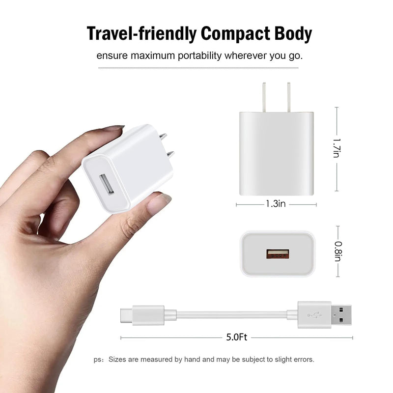 5V 2A Wall Charger Adapter for AirPods 4 4th Generation,AirPods Max 2024 Headphone,AirPods Pro 2/2nd 2023 Earbuds, iPad 10th Gen, iPhone 16 15 Pro Carplay USB a to USB C Charger Charging Cord Cable 5 feet new models