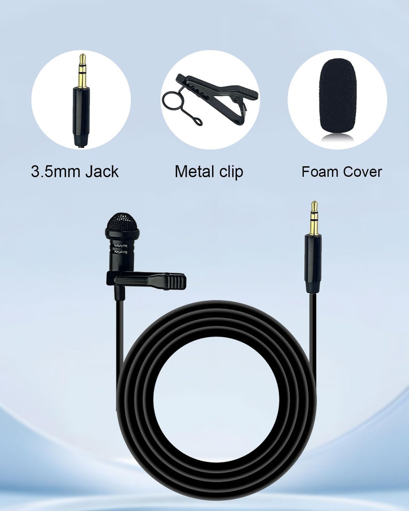 [AUSTRALIA] - Lavalier Lapel Microphone for DJI MIC 1/2 for Rode GO II Wireless Transmitter, 3.5mm Plug Straight-Headed Omnidirectional Condenser Wired Mics for YouTube Vlog Interview 3.5mm Plug Only for DJI Straight-headed 