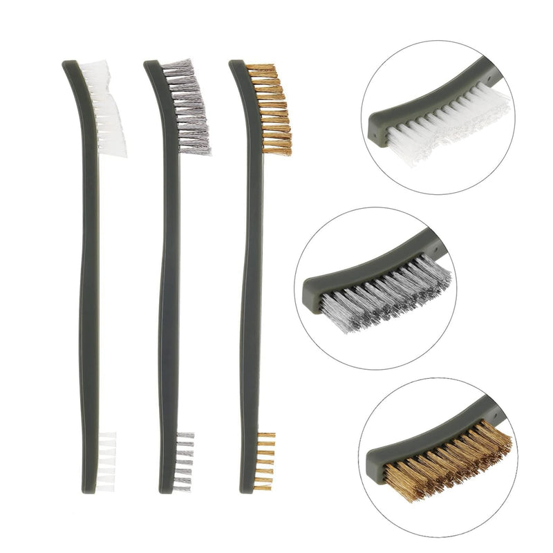 6 Pieces Metal Brush with Double Ended + 4 Pieces Cleaning Tips, Mini Metal Brushes for Cleaning Slag and Roller