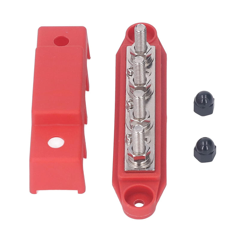 4-Pin Busbar 48 V 250 A with Brass Board M8 Screw Terminals for DC Systems