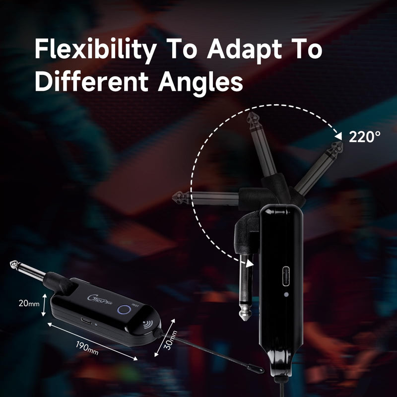 [AUSTRALIA] - MOOER GWU4 UHF Wireless System Transmiter Reciever, 4 Channels Rechargeble for Electric Guitar, Instrument, Bass, Amp black 