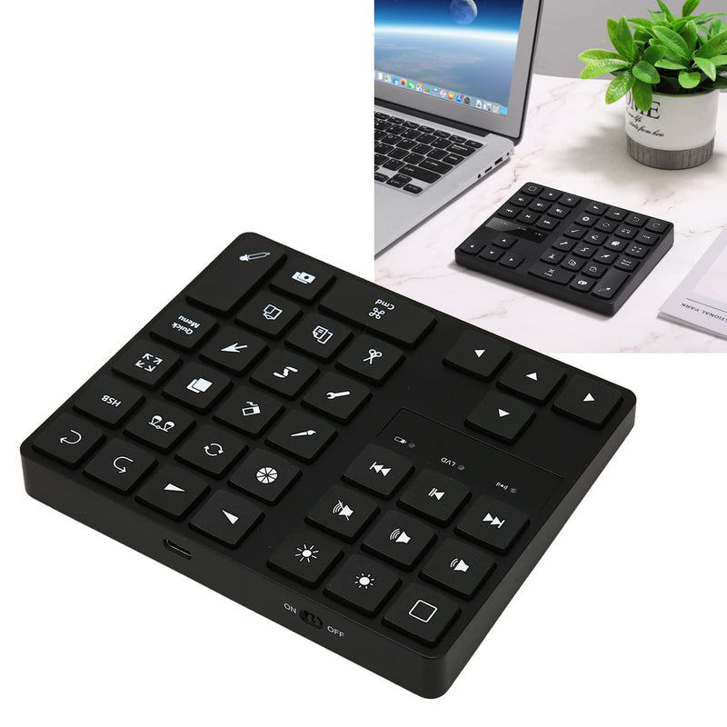 Keyboard for, Rechargeable Drawing Keyboard with 35 Shortcut Keys, One Handed Buetooth Keypad for Drawing Shortcuts, Graphic Tablets, Drawing Tablet, Laptop