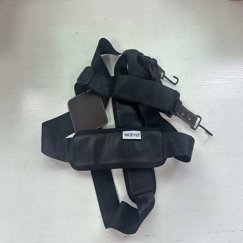 [AUSTRALIA] - Adjustable Padded Djembe Shoulder Strap African Hand Drum Harness Belt Polyester with Quick Change Hook Black 