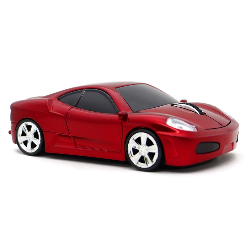 Ai5G Wireless Mouse Sports Car Mouse USB Computer Mice Optical 2.4GHz with Headlight 1600DPI for PC Laptop MAC (Red) Red