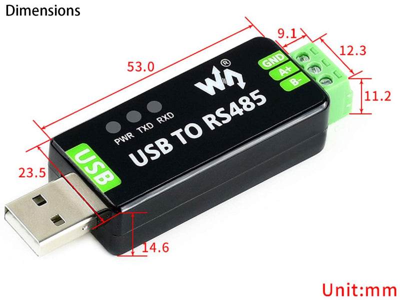 Industrial USB to RS485 Converter Adapter Original FT232RL Fast Communication Embedded Protection Circuits Resettable Fuse ESD Protection TVS Diode etc Automatic Transceiving