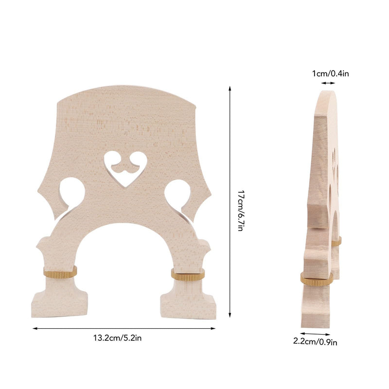 Violin Bridge 3/4, Adjustable Upright Brass Screw Double Bass Bridge for Replacement Enhance Performance Perfectly Match Original