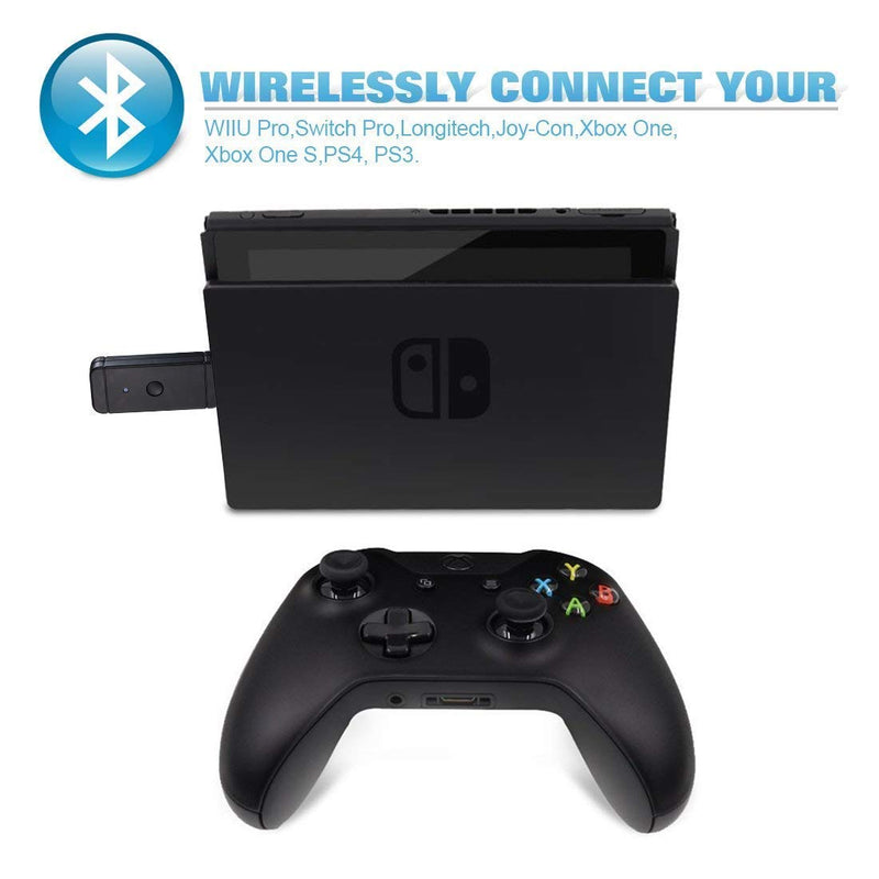 Controller Adapter USB for N-Switch PS3 PC, Dongle Bluetooth Compatible with PS5/ PS3/ PS4/ Xbox 360/ Xbox One X/ Wii U Pro/ Windows PC/ Switch Pro Controller Converter Adapter