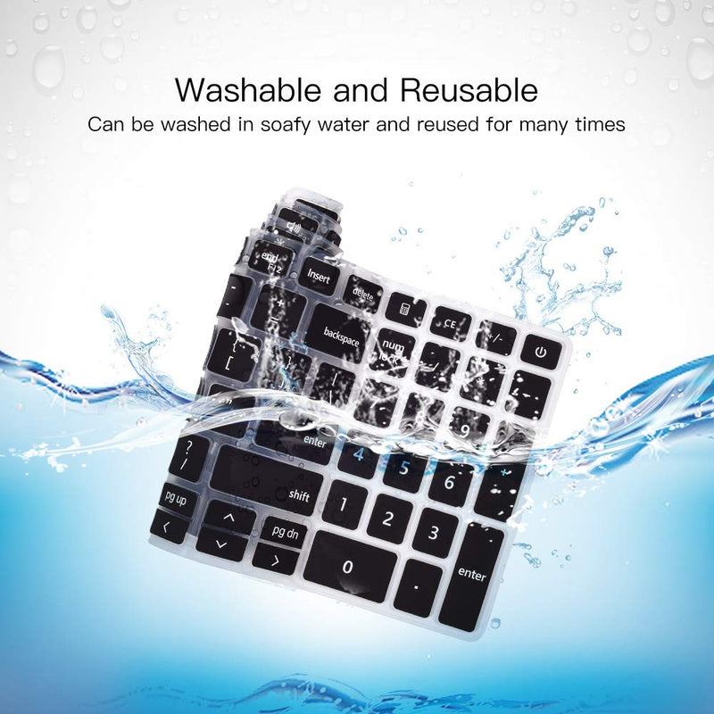 Keyboard Cover for 2021 Dell Inspiron 15 3000 3501 3502 3505, Dell Inspiron 15 17 5000 5584 5593 5594 5598 5501 5502 5505 5508 5509, 7000 7500 7590 7591 7501 7506 7706 7790 7791 Keyboard Skin, Black