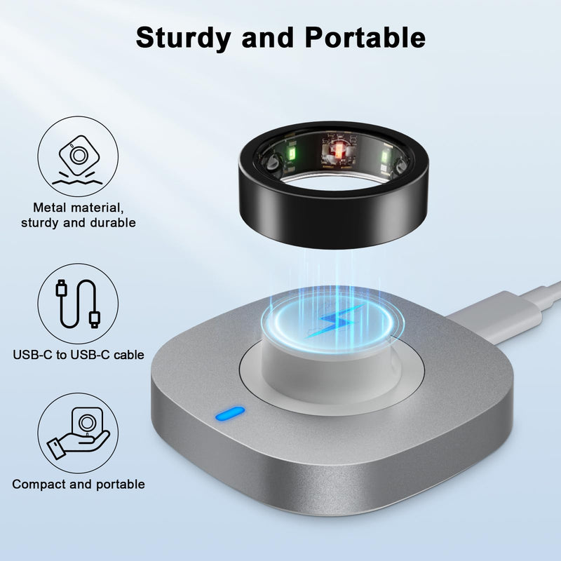 ZOOROO Charger Compatible with Aura-Ring Gen 3 Size 8 | Fast Charging Dock with USB-C Cable