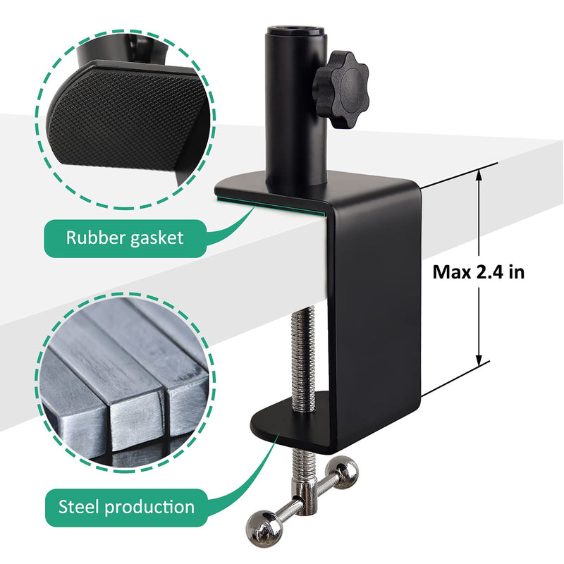 [AUSTRALIA] - Mic Boom Arm for Razer Seiren V2 X, Adjustable Microphone Arm Stand with Shock Mount, Pop Filter, Heavy Duty Table Mount Clamp and 3/8 Female to 5/8 Male Screw Adapter 
