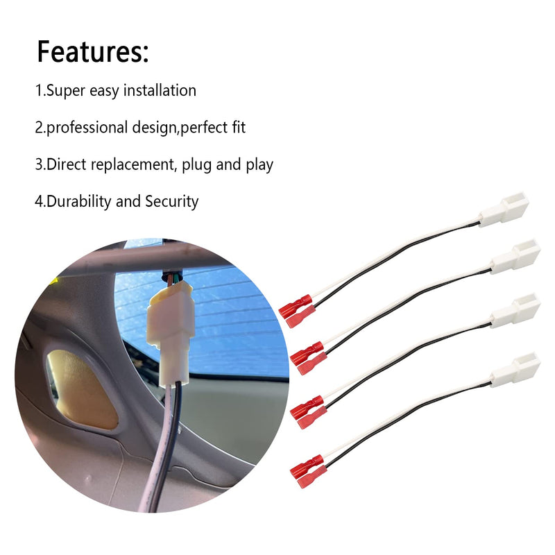 72-8104 Speaker Adapter Wire Harness Replacement for Toyota Camry Corolla Tacoma Tundra Scion Pontiac Car Front and Rear Door Speaker Wire Harness Adapter Plug 4Pcs 72-8104 Speaker harness