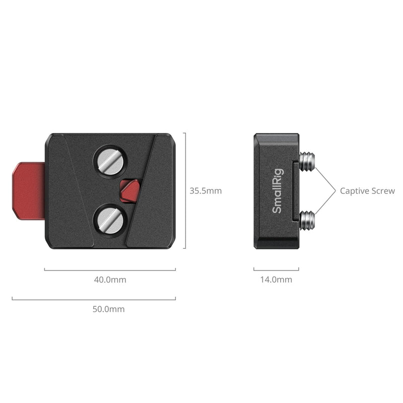 [AUSTRALIA] - SMALLRIG V-Lock Mount Plate Kit, Mini V Mount Battery Plate with 1/4"-20 Threaded Holes, Quick Release and Lightweight for V-Mount Battery, Monitors, Magic Arms 1/4"-20 Hole 
